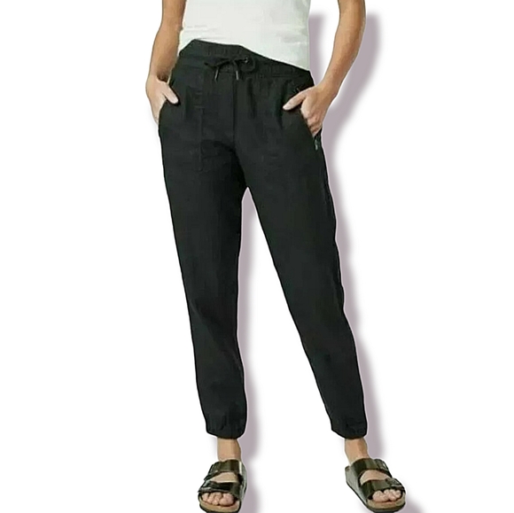 Athleta Pants - Athleta Cabo Black Linen Joggers
